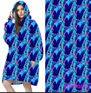 Blanket Hoodie (Blue Oil Art)
