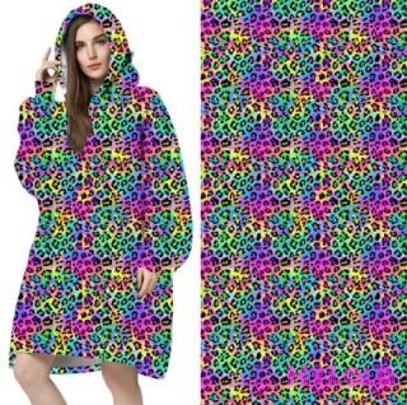 Blanket Hoodie (Neon Leopard)