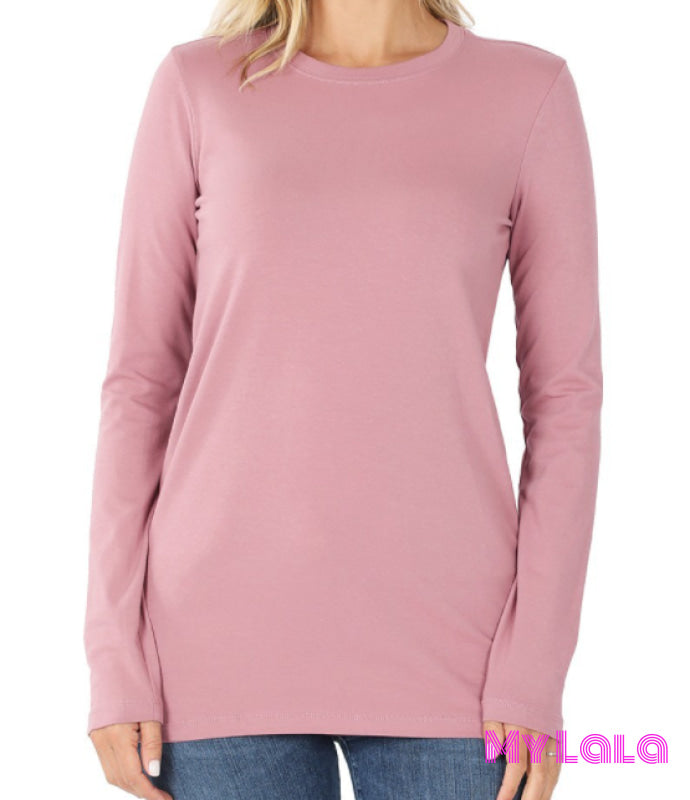 1 1029 Callie Crew Neck (Lt Rose)
