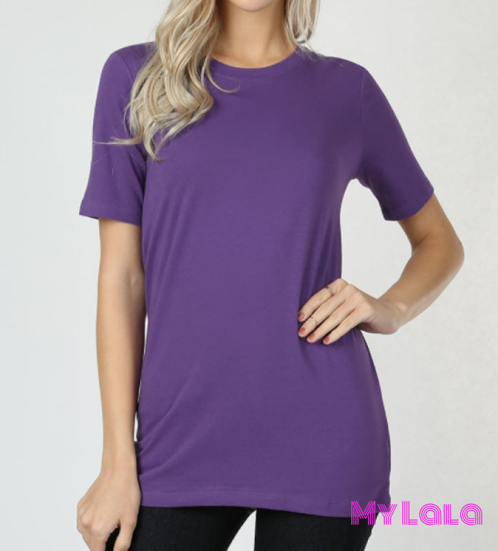 1 1008 Carrie Cotton Crew Tee (Purple)