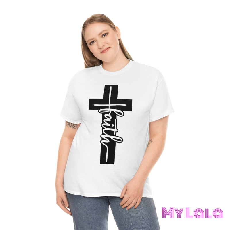 Clear Heart Cross Faith Tee White / L T-Shirt