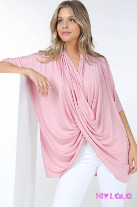 1 P1552 Cross Wrap Tunic (Blush Pink)