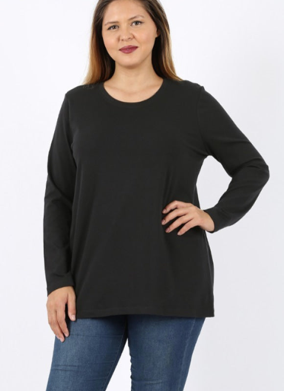 Curvy Callie Crew Neck (Black) - My Lala Leggings
