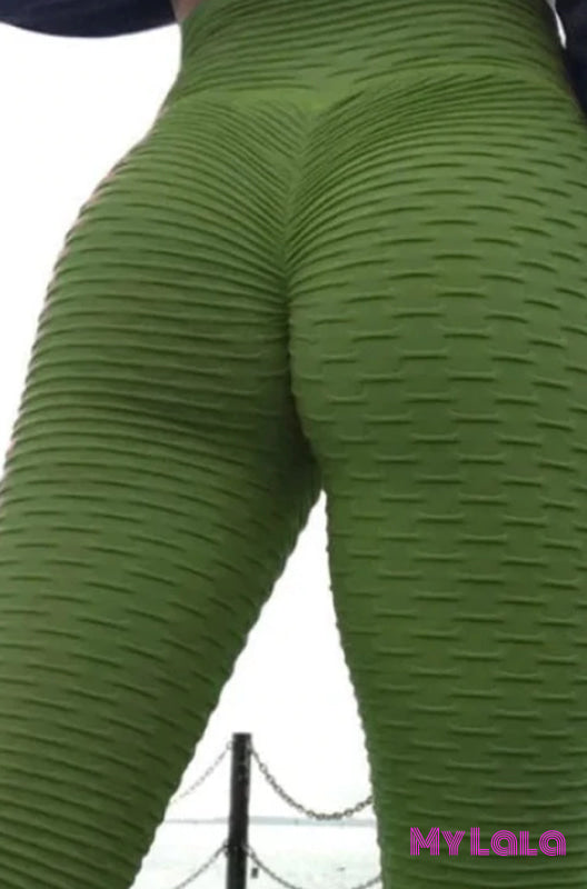 Curvy Honeycomb Textured Booty Lift (Olive)