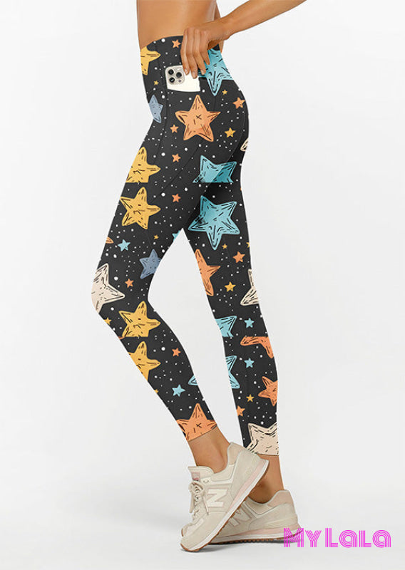 Curvy Pocketed Legging (Color Star)