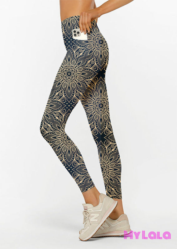 Curvy Pocketed Legging (Gold Rising)