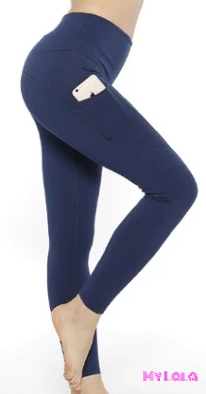 Yoga Band - Curvy Pocketed Softy (Navy) - My Lala Leggings