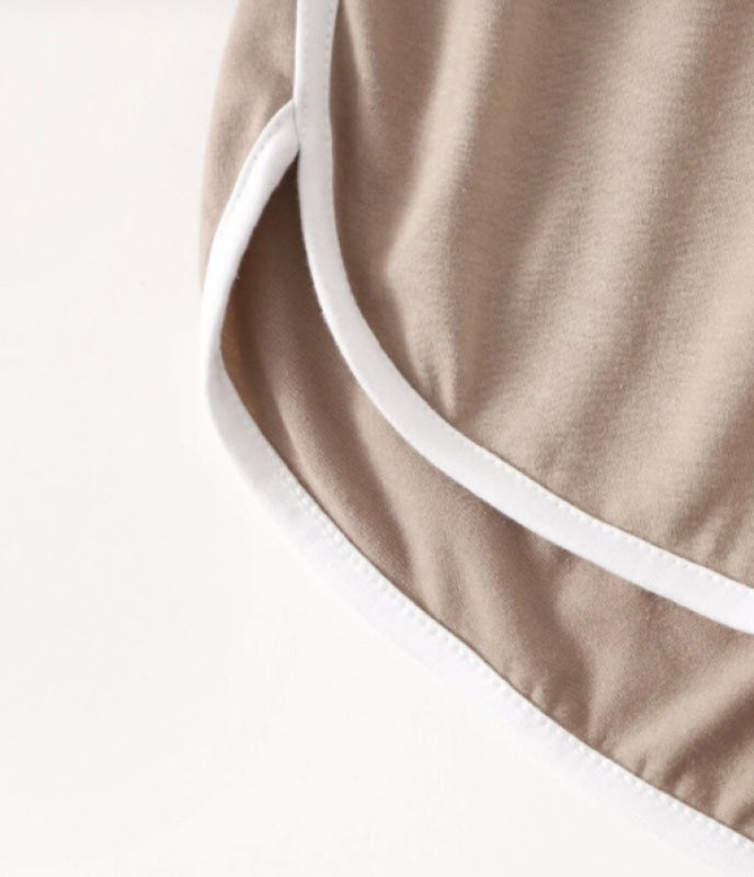 White Trim Shorts (Mocha)