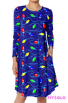 Dress - Curvy Lala Extra Long Sleeve (Blue Light)