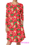 Dress - Curvy Lala Extra Long Sleeve (Holiday Cheer)