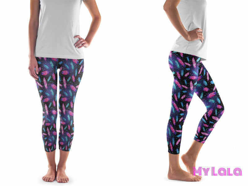 Ec2 Pocketed Yoga Capri 24 - 32 (Feather Art)