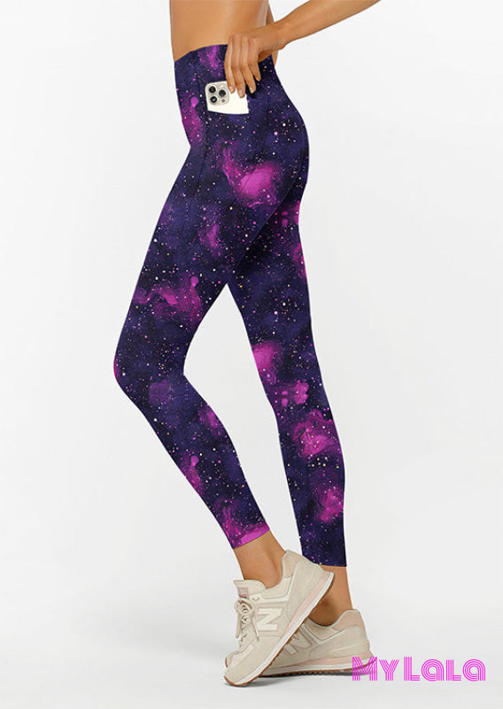 Extra Curvy Pocketed Legging 20-26 (Purple Dreams)