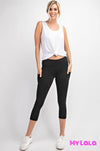 Yoga Band - Extra Curvy Pocketed Softy CAPRI 20-26 (Black) - My Lala Leggings
