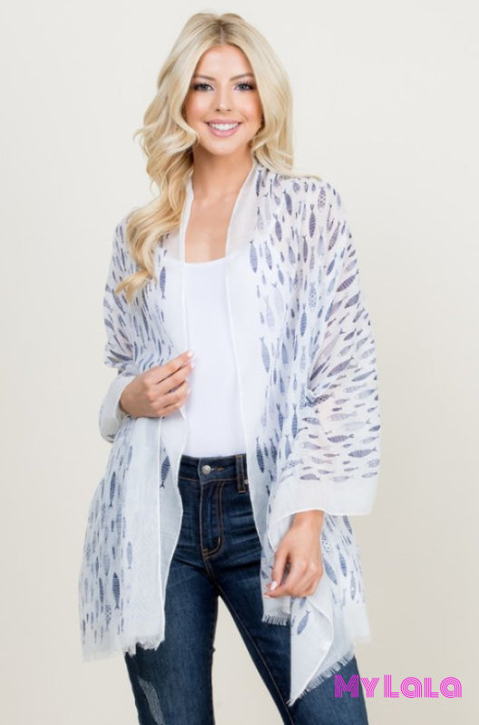 1 Sc2010 Fishy Scarf (White/blue)