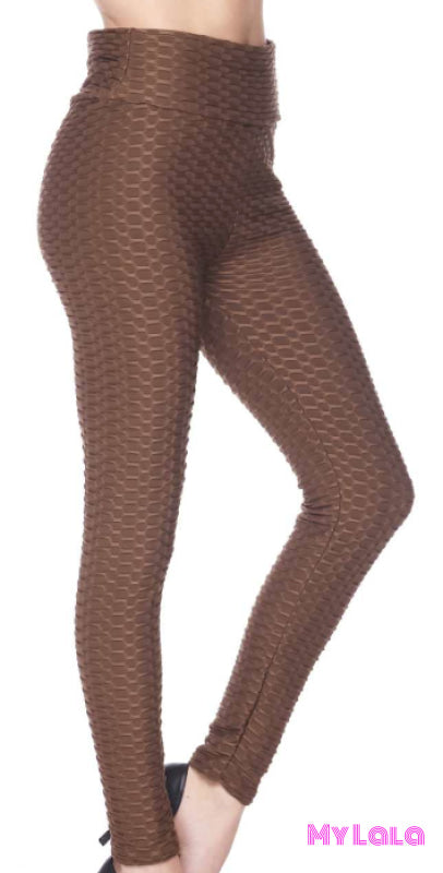 Honeycomb Textured Booty Lift (Brown) - My Lala Leggings