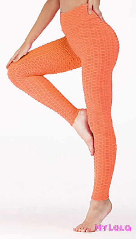 Honeycomb Textured Booty Lift (Neon Orange) - My Lala Leggings