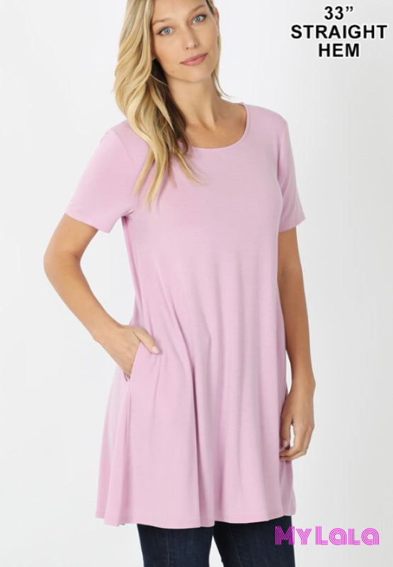 Lauren Longline Pocketed Tunic (Mauve) - My Lala Leggings
