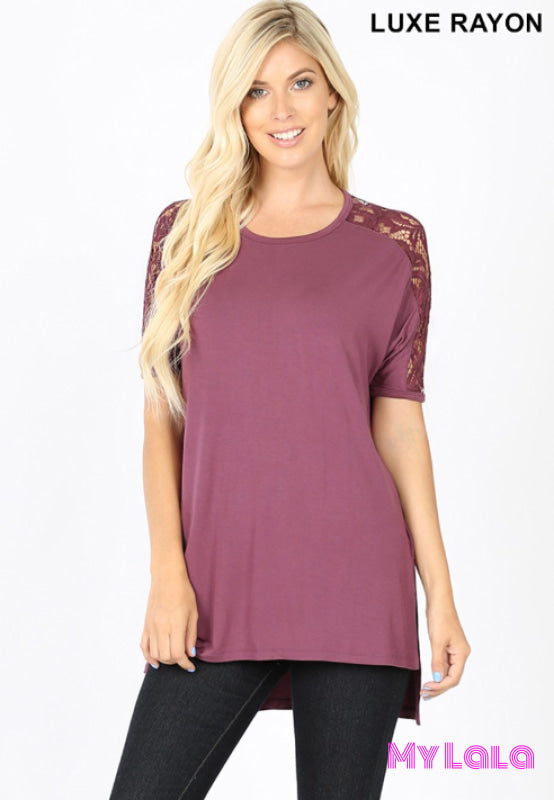 Lux Lacy High Low (Eggplant) - My Lala Leggings