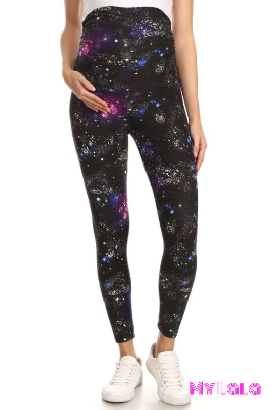 Maternity Leggings (Purple Galaxy) - My Lala Leggings