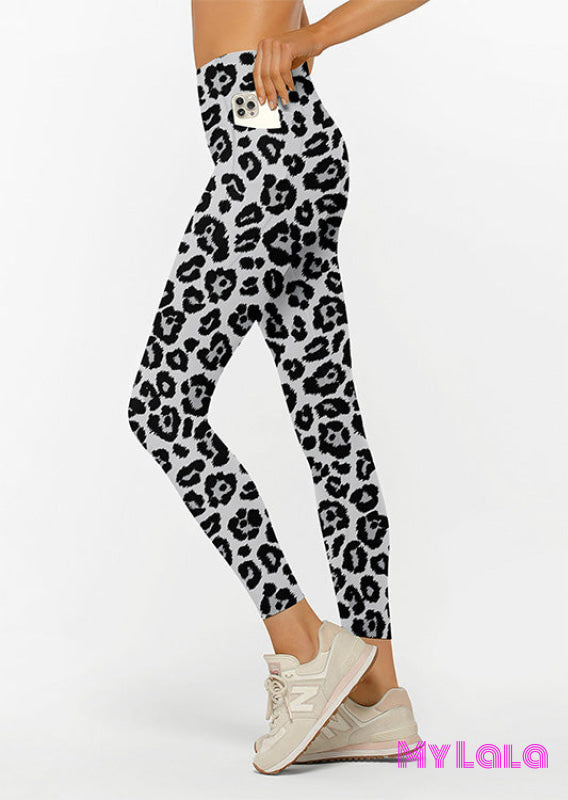 Pocketed Legging OS (Grey Leopards)