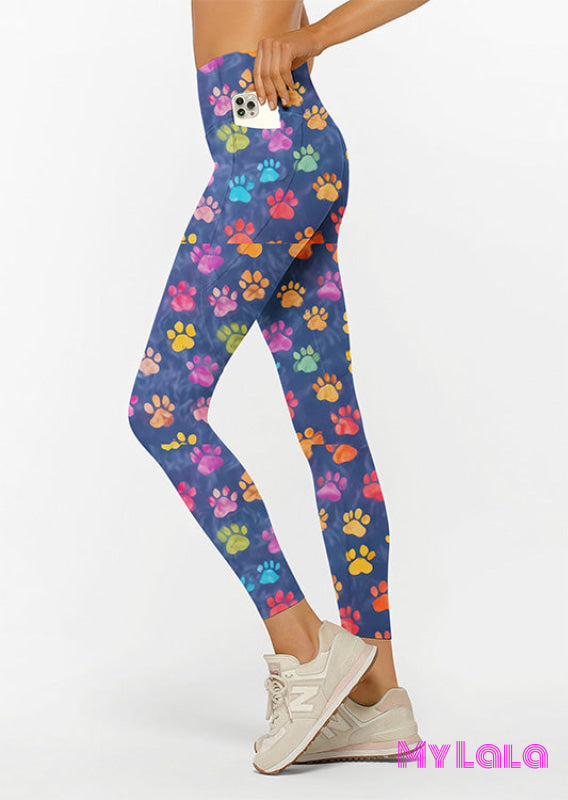 Pocketed Legging OS (Popping Paw Print)