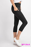 Yoga Band - Pocketed Softy CAPRI OS (Black) - My Lala Leggings
