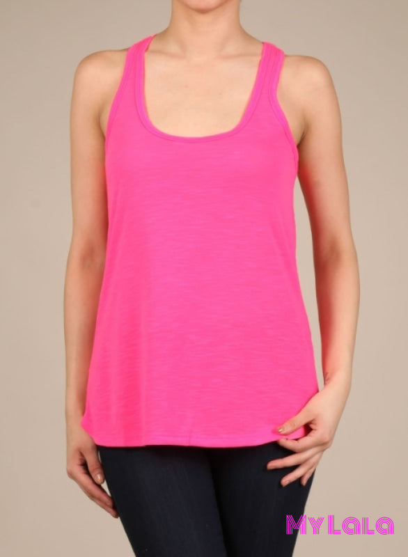 1 440Ps Scoop Neck Racer (Neon Pink)