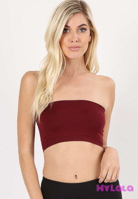 Seamless Bandeau OS (Dk Burgundy) - My Lala Leggings