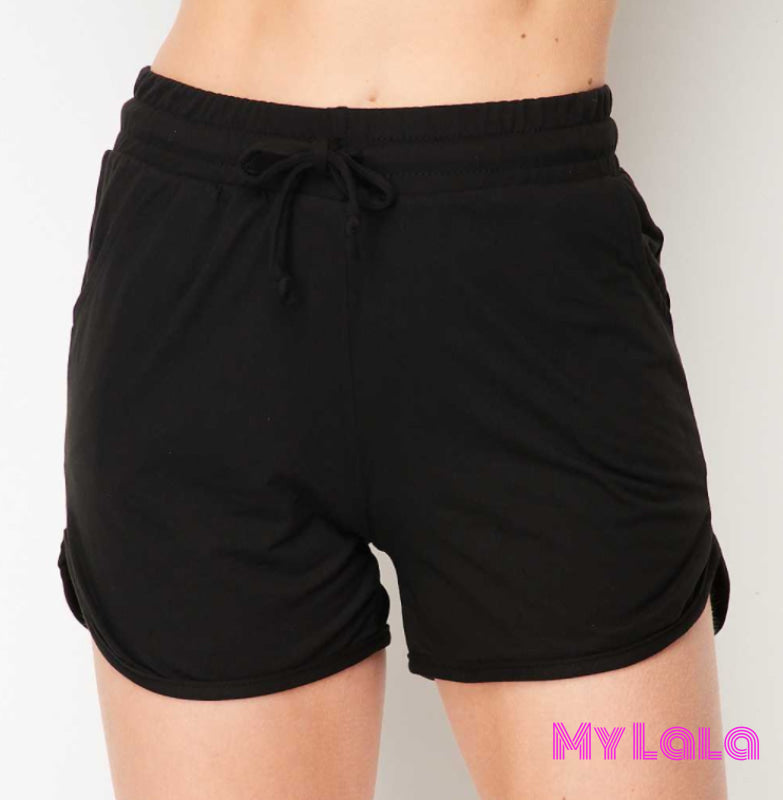 1 Ds05 Solid Dolphin Shorts (Black)