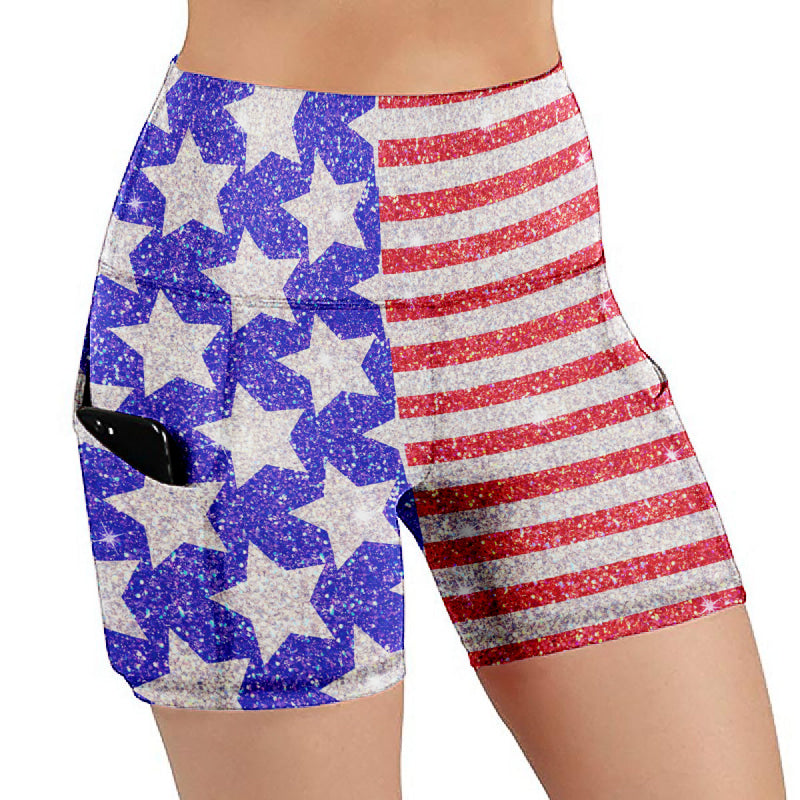 STARS AND STRIPES (OS) Pocketed Shorts - My Lala Leggings