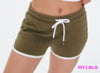 White Trim Shorts (Olive)