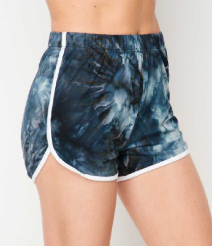 1 Nz072 Tie Dye Dolphin Shorts (Blue)