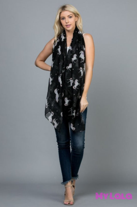 1 Sc165 Unicorn Scarf (Black)
