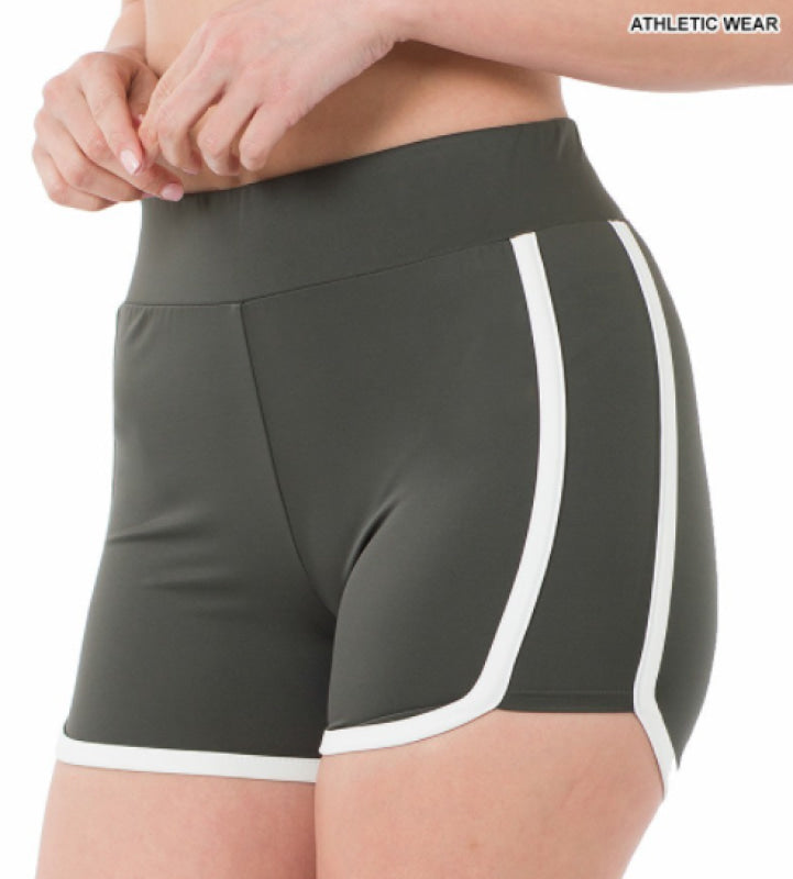 1 6019 White Trim Shorts (Ash Grey)