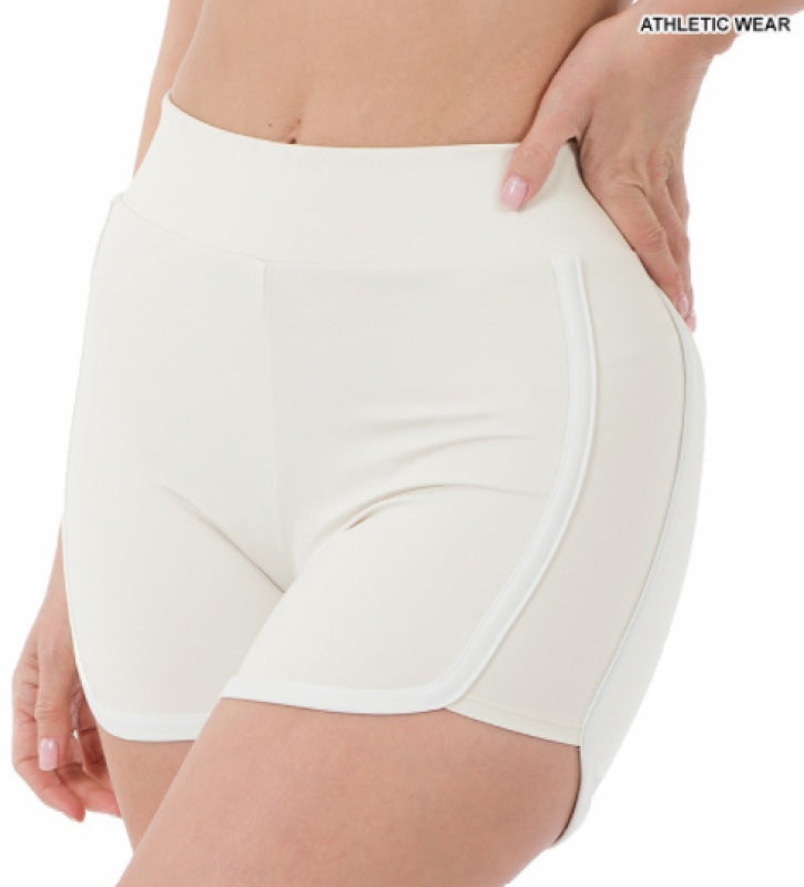 1 6019 White Trim Shorts (Bone)