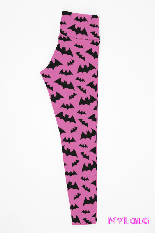 Yoga Band - Curvy Pink Bats (Premium) - My Lala Leggings