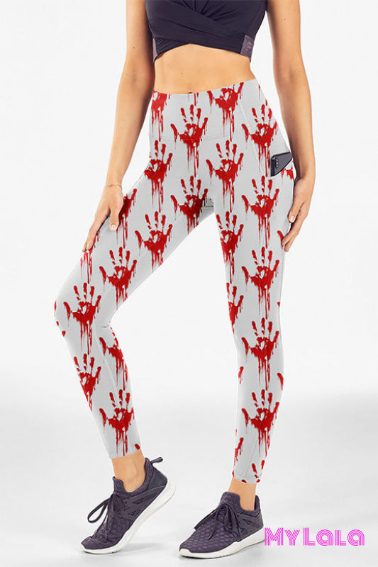 Yoga Band Curvy Pocketed Legging (Bloody Hands)