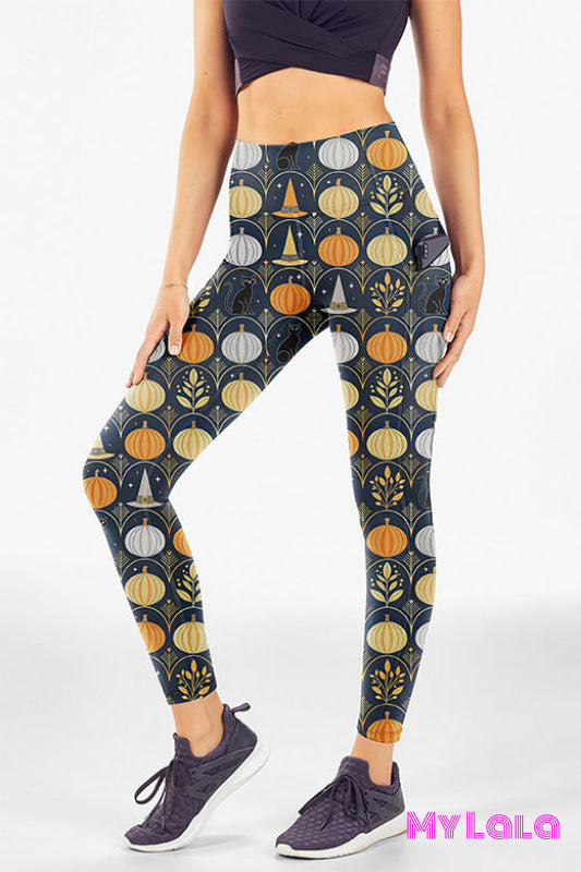 Yoga Band - Curvy Pocketed Legging (Calling Witches)