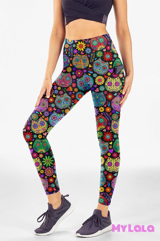 Yoga Band Curvy Pocketed Legging (Sugar Owl)