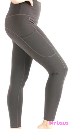 Yoga Band - Curvy Pocketed Softy (Gray) - My Lala Leggings