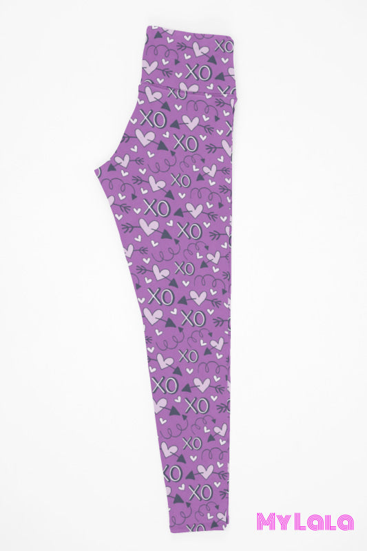 Yoga Band - Curvy Purple Hearts (Premium)