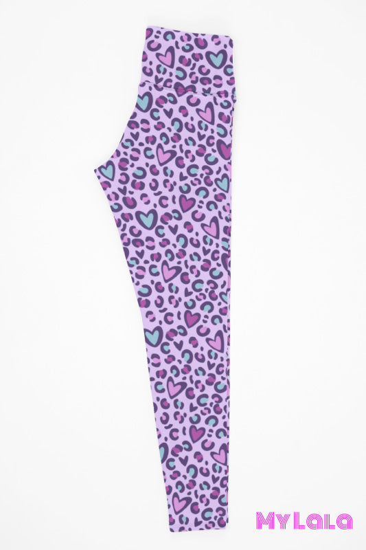 Yoga Band - Curvy Purple Leopard Heart (Premium)