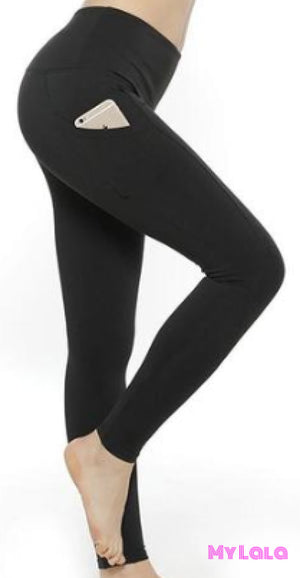 Yoga Band - Extra Curvy Pocketed Legging 20-26 (Black) - My Lala Leggings