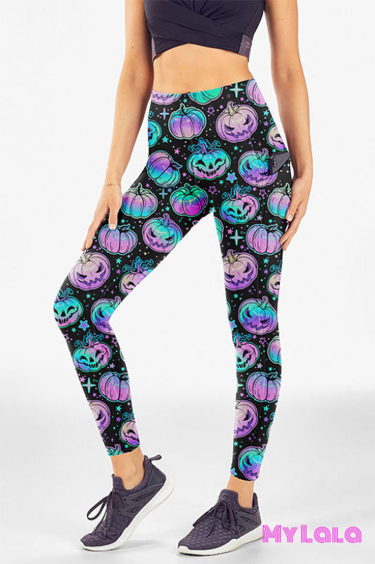 Yoga Band Pocketed Legging OS (Shimmer Pumpkin)