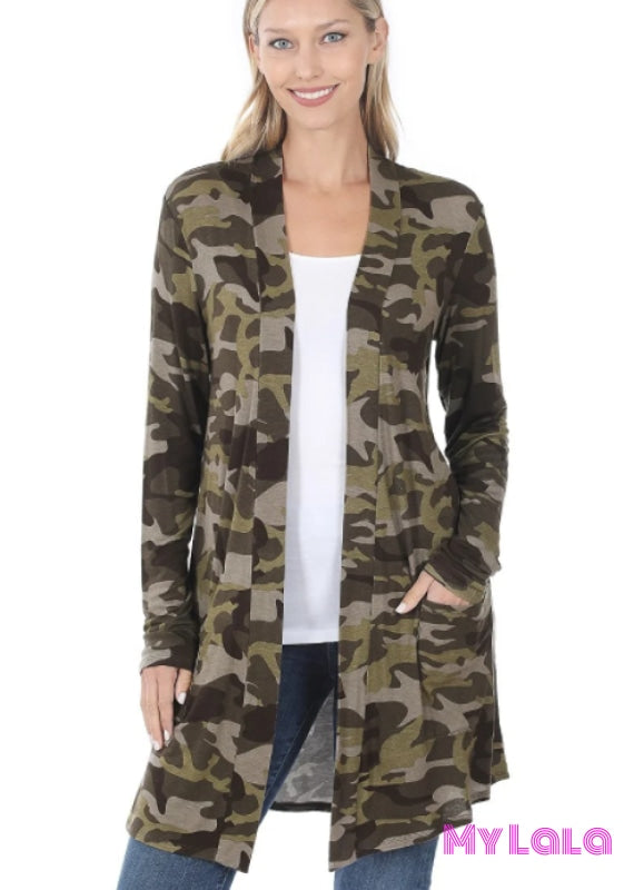 1 3206 Camo Cardigan - My Lala Leggings