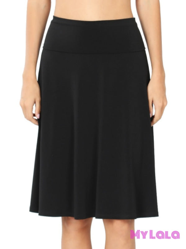 Curvy A-Line Flare Skirt (Black)