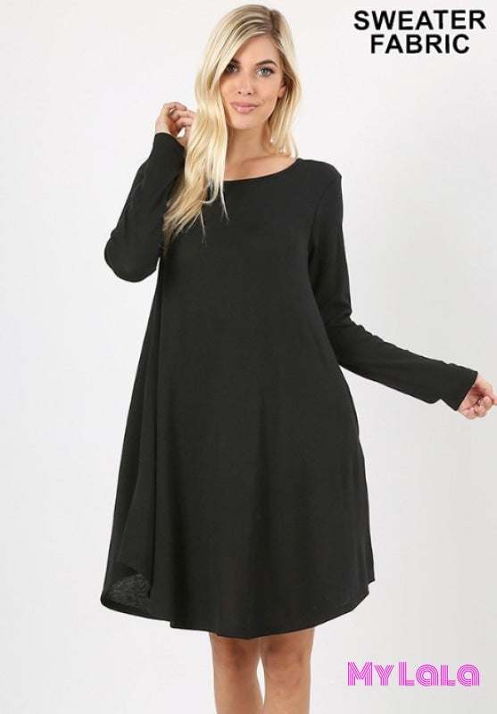 DRESS Rochester Sweater Dress (Black) - My Lala Leggings