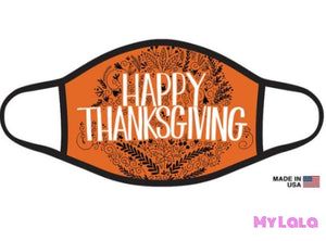 Orange Happy Thanksgiving Mask - My Lala Leggings