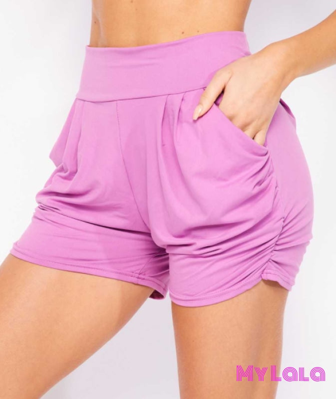 1 Ns01 Solid Harem Shorts (Lavender)